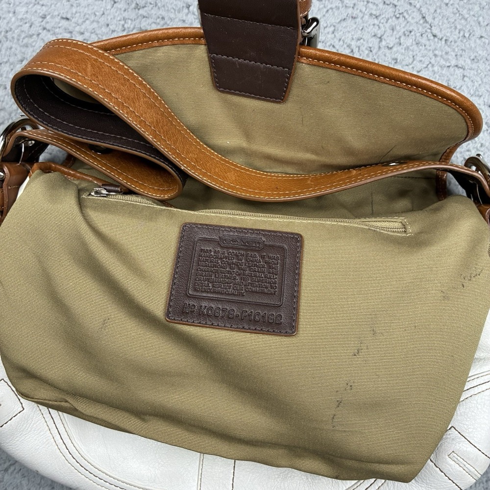 Coach Soho Flap F10192 Y2K White Brown Leather Shoulder Bag Purse - Picture 12 of 16